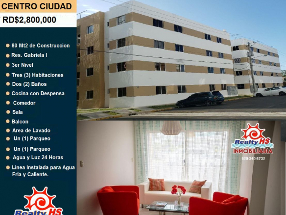 Apartamento de venta en Residencial Gabriela 1, Centro Ciudad,Nagua.