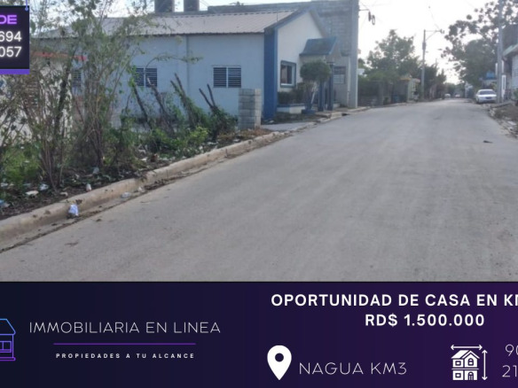 OPORTUNIDAD DE CASA EN KM3 POR RD$ 1.500,000